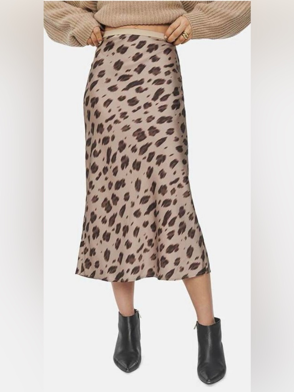 ANINE BING Bar 100%Silk Skirt in Leopard SIZE small Y2K Clueless